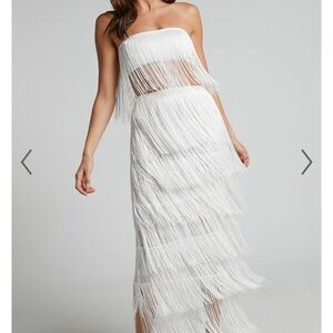 White Bachelorette Fringe Set